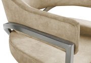 Madelyn Velvet Upholstered Dining Chair in Beige, Set of 2 - 554Beige-C