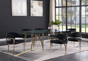Madelyn Velvet Upholstered Dining Chair in Black, Set of 2 - 553Black-C
