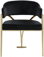Madelyn Velvet Upholstered Dining Chair in Black, Set of 2 - 553Black-C