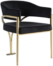 Madelyn Velvet Upholstered Dining Chair in Black, Set of 2 - 553Black-C