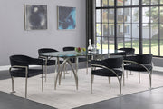 Madelyn Velvet Upholstered Dining Chair in Black, Set of 2 - 554Black-C