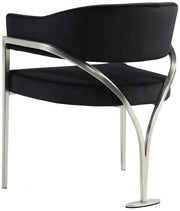 Madelyn Velvet Upholstered Dining Chair in Black, Set of 2 - 554Black-C