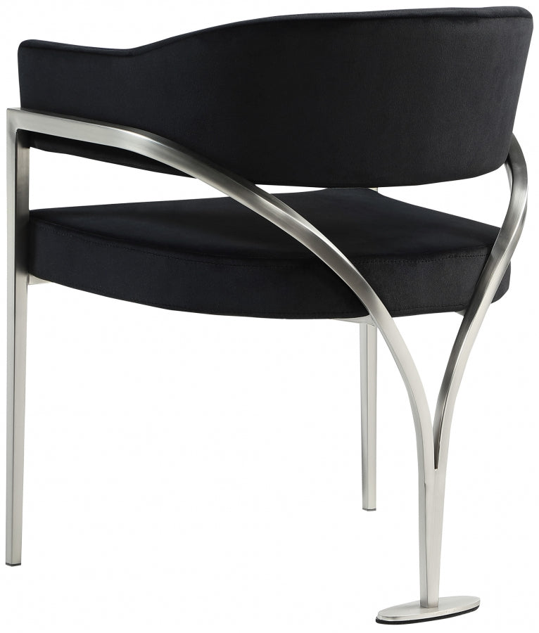Madelyn Velvet Upholstered Dining Chair in Black, Set of 2 - 554Black-C