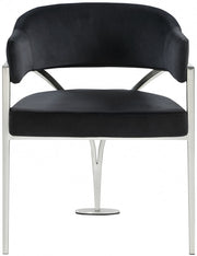 Madelyn Velvet Upholstered Dining Chair in Black, Set of 2 - 554Black-C