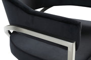 Madelyn Velvet Upholstered Dining Chair in Black, Set of 2 - 554Black-C