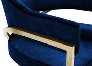 Madelyn Velvet Upholstered Dining Chair in Blue, Set of 2 - 553Navy-C
