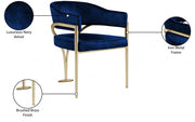 Madelyn Velvet Upholstered Dining Chair in Blue, Set of 2 - 553Navy-C