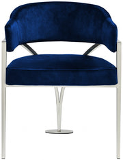 Madelyn Velvet Upholstered Dining Chair in Blue, Set of 2 - 554Navy-C
