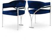 Madelyn Velvet Upholstered Dining Chair in Blue, Set of 2 - 554Navy-C