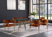 Madelyn Velvet Upholstered Dining Chair in Cognac, Set of 2 - 553Cognac-C