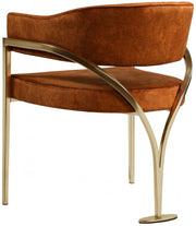 Madelyn Velvet Upholstered Dining Chair in Cognac, Set of 2 - 553Cognac-C