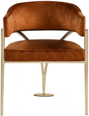 Madelyn Velvet Upholstered Dining Chair in Cognac, Set of 2 - 553Cognac-C