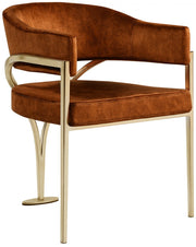 Madelyn Velvet Upholstered Dining Chair in Cognac, Set of 2 - 553Cognac-C