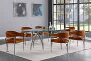 Madelyn Velvet Upholstered Dining Chair in Cognac, Set of 2 - 554Cognac-C