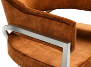 Madelyn Velvet Upholstered Dining Chair in Cognac, Set of 2 - 554Cognac-C