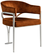 Madelyn Velvet Upholstered Dining Chair in Cognac, Set of 2 - 554Cognac-C