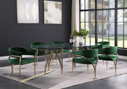 Madelyn Velvet Upholstered Dining Chair in Green, Set of 2 - 553Green-C