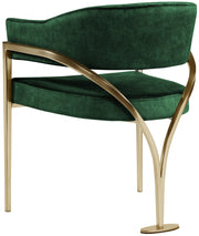 Madelyn Velvet Upholstered Dining Chair in Green, Set of 2 - 553Green-C