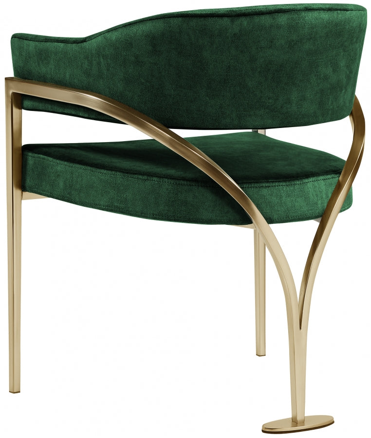 Madelyn Velvet Upholstered Dining Chair in Green, Set of 2 - 553Green-C