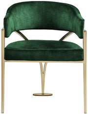 Madelyn Velvet Upholstered Dining Chair in Green, Set of 2 - 553Green-C