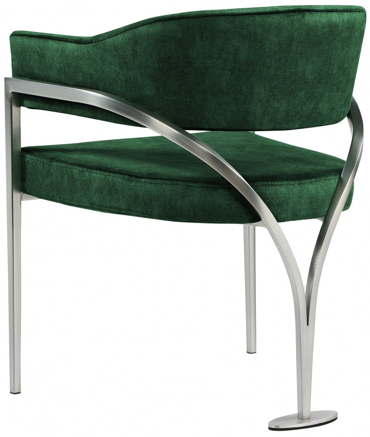 Madelyn Velvet Upholstered Dining Chair in Green, Set of 2 - 554Green-C