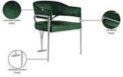 Madelyn Velvet Upholstered Dining Chair in Green, Set of 2 - 554Green-C