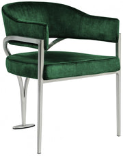 Madelyn Velvet Upholstered Dining Chair in Green, Set of 2 - 554Green-C