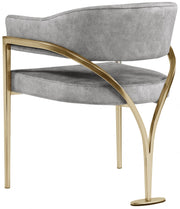 Madelyn Velvet Upholstered Dining Chair in Grey, Set of 2 - 553Grey-C