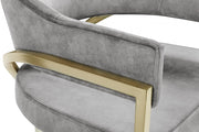 Madelyn Velvet Upholstered Dining Chair in Grey, Set of 2 - 553Grey-C