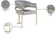 Madelyn Velvet Upholstered Dining Chair in Grey, Set of 2 - 553Grey-C