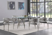Madelyn Velvet Upholstered Dining Chair in Grey, Set of 2 - 554Grey-C