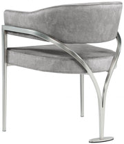 Madelyn Velvet Upholstered Dining Chair in Grey, Set of 2 - 554Grey-C