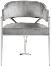 Madelyn Velvet Upholstered Dining Chair in Grey, Set of 2 - 554Grey-C