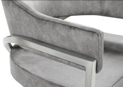 Madelyn Velvet Upholstered Dining Chair in Grey, Set of 2 - 554Grey-C