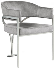 Madelyn Velvet Upholstered Dining Chair in Grey, Set of 2 - 554Grey-C