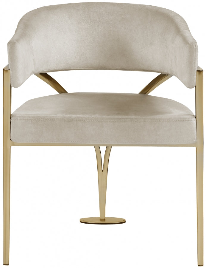 Madelyn Velvet Upholstered Dining Chair in Stone, Set of 2 - 553Stone-C