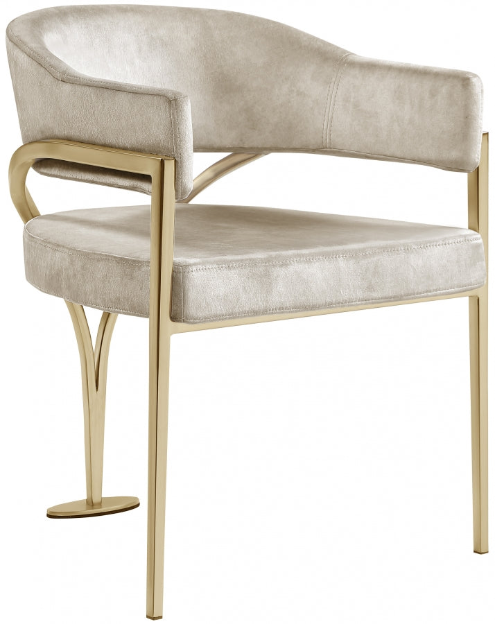 Madelyn Velvet Upholstered Dining Chair in Stone, Set of 2 - 553Stone-C
