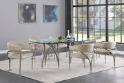 Madelyn Velvet Upholstered Dining Chair in Stone, Set of 2 - 554Stone-C