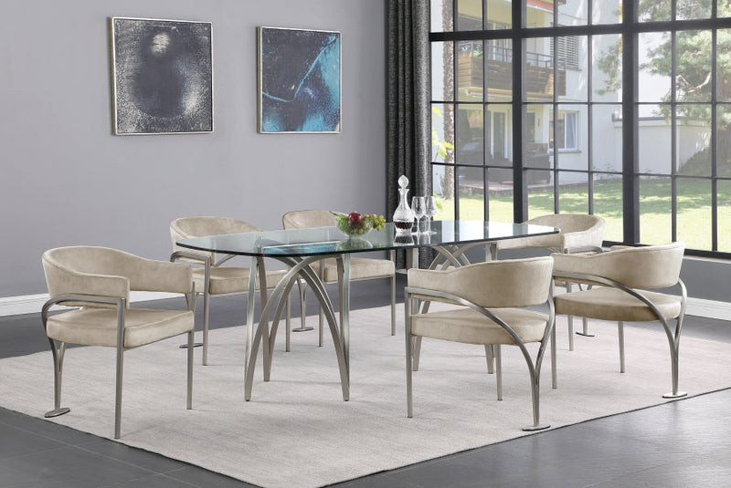 Madelyn Velvet Upholstered Dining Chair in Stone, Set of 2 - 554Stone-C