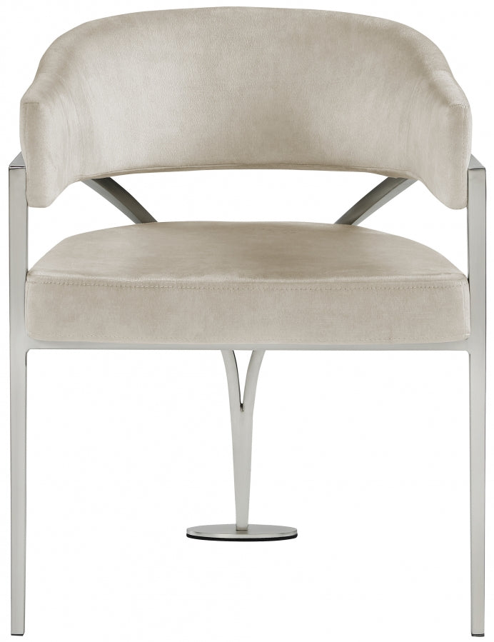 Madelyn Velvet Upholstered Dining Chair in Stone, Set of 2 - 554Stone-C
