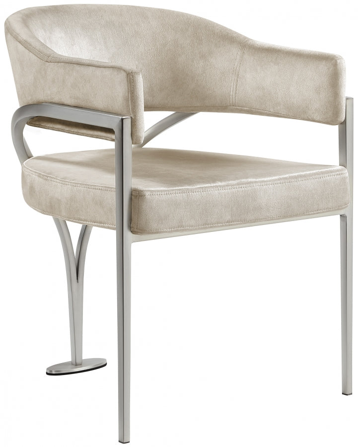 Madelyn Velvet Upholstered Dining Chair in Stone, Set of 2 - 554Stone-C