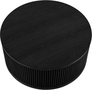 Madera Oak Veneer And Solid Wood With Caster Wheels Coffee Table in Black - 77031Black-CT