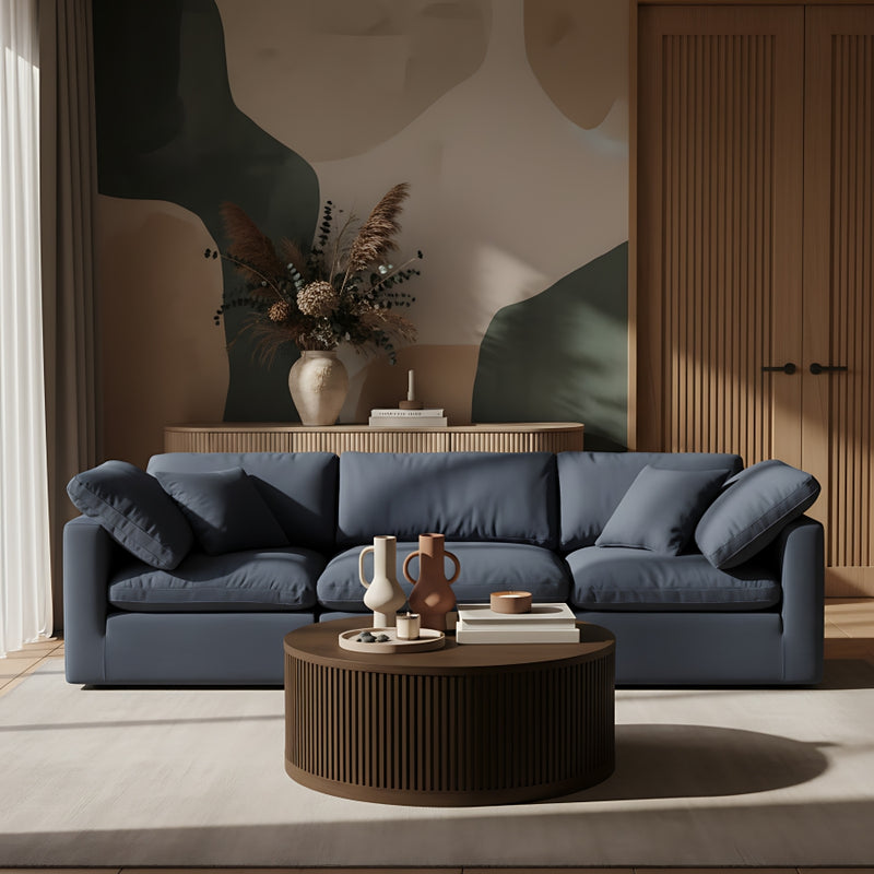 Madera Oak Veneer And Solid Wood With Caster Wheels Coffee Table in Brown - 77031Brown-CT