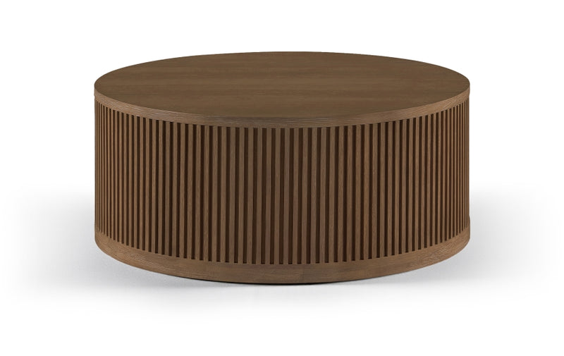 Madera Oak Veneer And Solid Wood With Caster Wheels Coffee Table in Brown - 77031Brown-CT