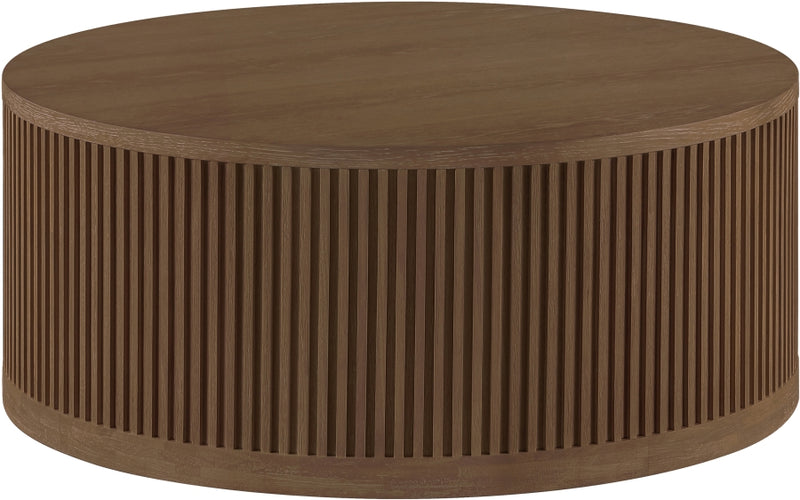 Madera Oak Veneer And Solid Wood With Caster Wheels Coffee Table in Brown - 77031Brown-CT