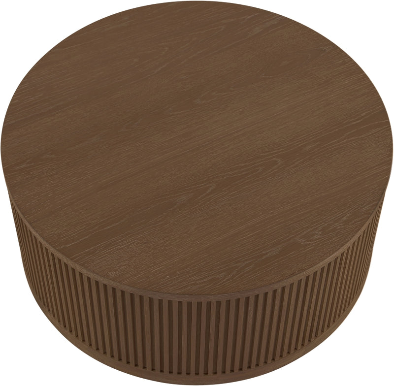 Madera Oak Veneer And Solid Wood With Caster Wheels Coffee Table in Brown - 77031Brown-CT