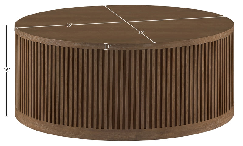 Madera Oak Veneer And Solid Wood With Caster Wheels Coffee Table in Brown - 77031Brown-CT