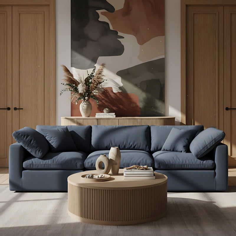 Madera Oak Veneer And Solid Wood With Caster Wheels Coffee Table in Natural - 77031Natural-CT