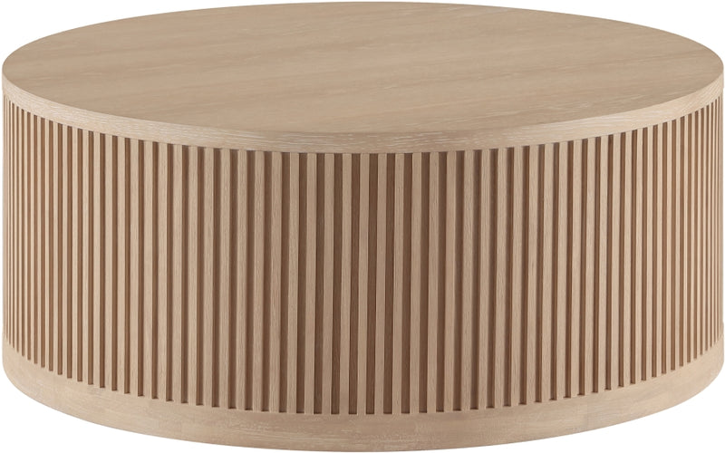 Madera Oak Veneer And Solid Wood With Caster Wheels Coffee Table in Natural - 77031Natural-CT