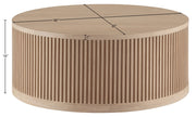Madera Oak Veneer And Solid Wood With Caster Wheels Coffee Table in Natural - 77031Natural-CT